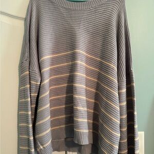 Gray Striped Women's Sweater